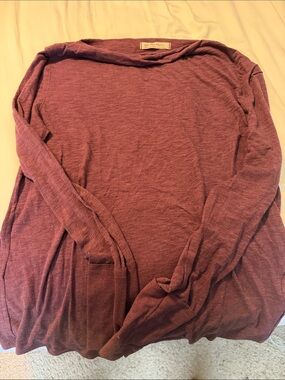 Free People Heathered Burgundy Long Sleeve Top